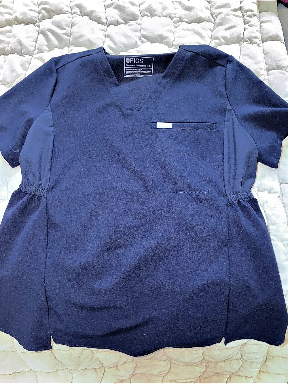 FIGS Navy Octavia maternity scrub top